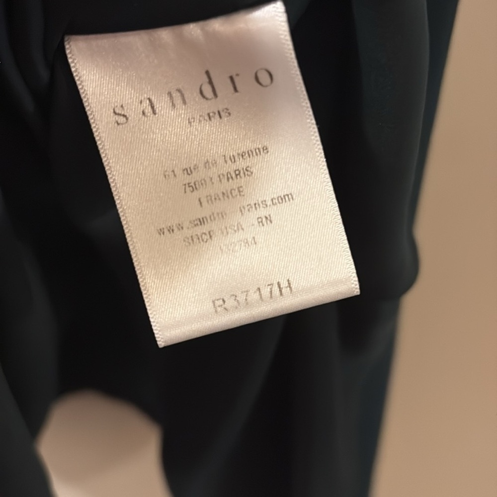 Sandro Paris emerald green Dress - size 2 - zip detail - cap sleeve. - Picture 4 of 7